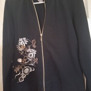 BCBG Embroidered Black Jacket